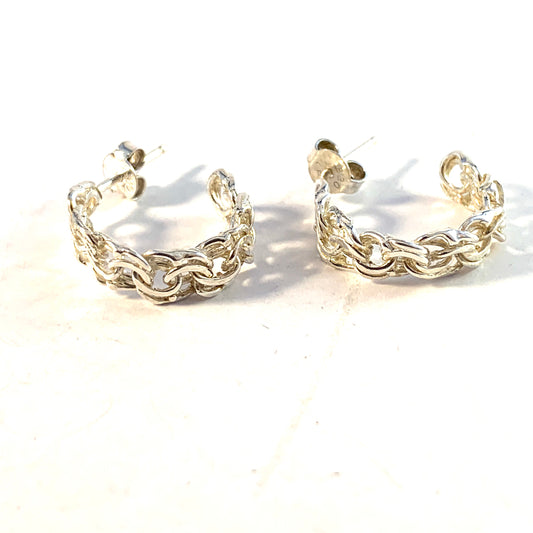 Scandinavia. Vintage 830 Silver Bismarck Earrings.