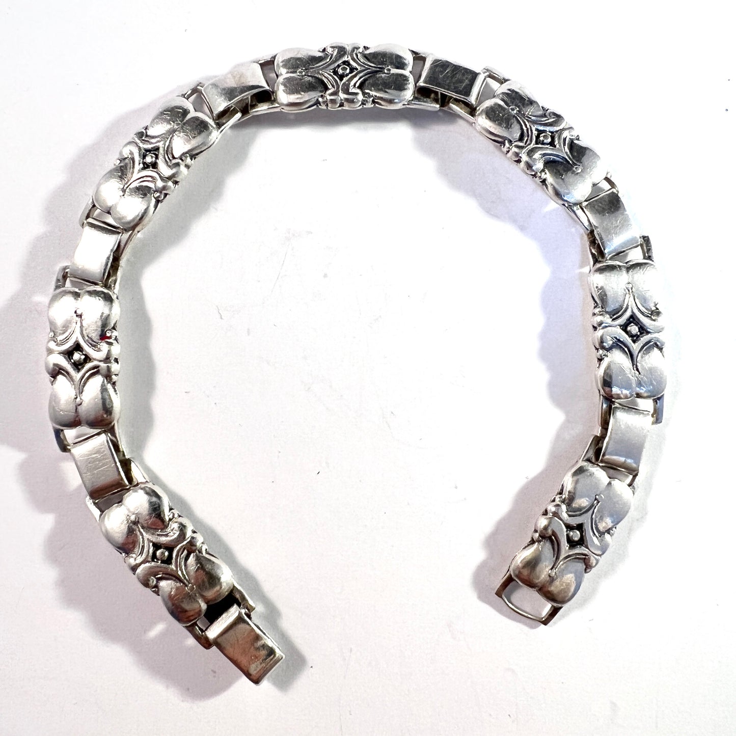 Eiler & Marloe, Copenhagen 1930s. Art Deco Solid Silver Bracelet.