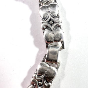 Eiler & Marloe, Copenhagen 1930s. Art Deco Solid Silver Bracelet.