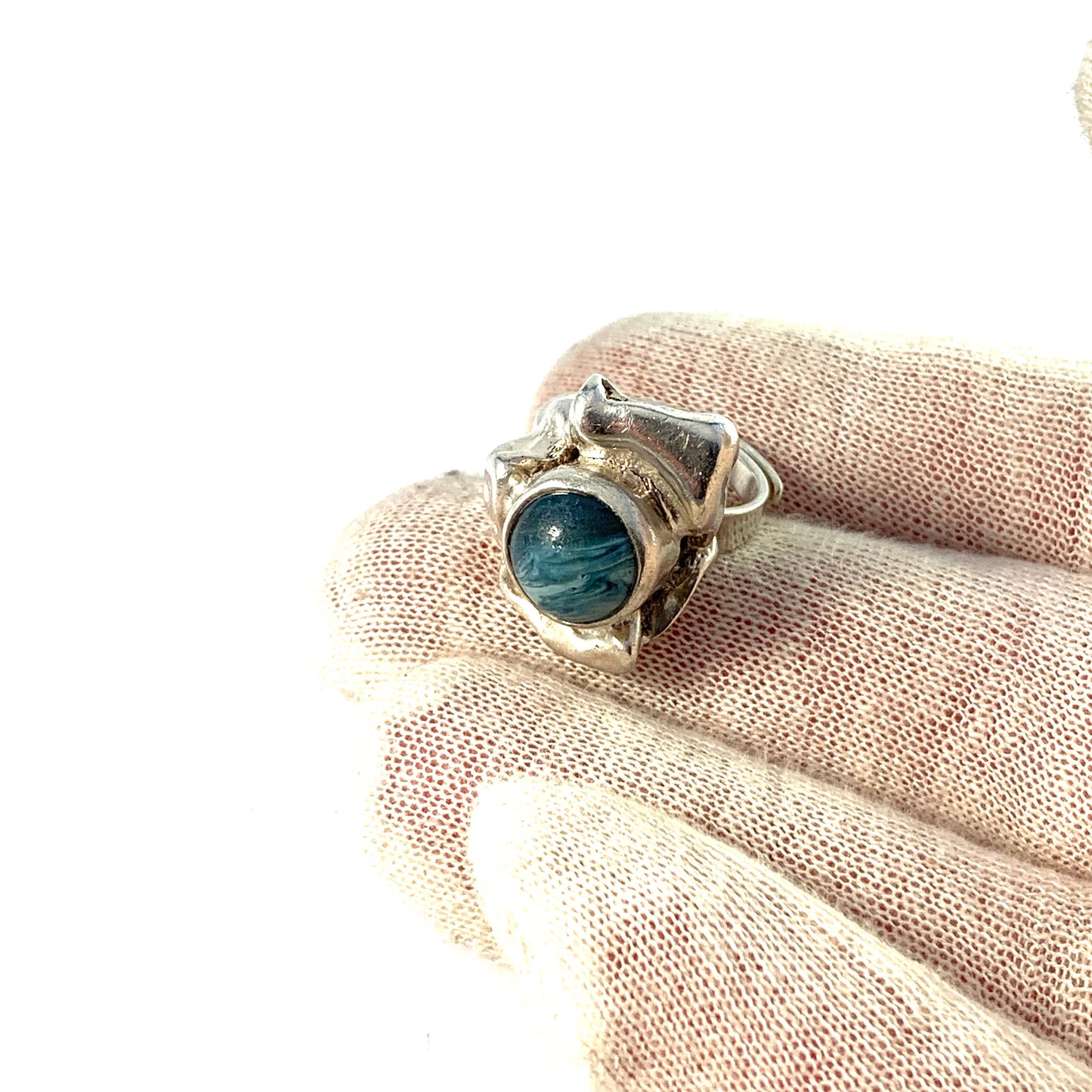 Nordström, Sweden 1974. Sterling Silver Bergslagen-stone Ring.