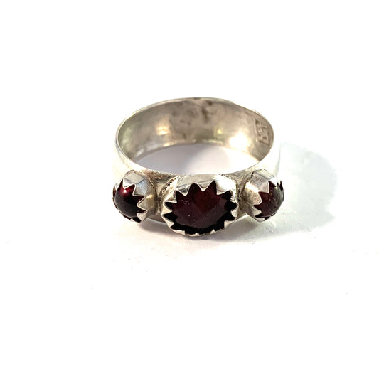 Anders Silfverberg, Sweden 1801-41. Georgian Solid Silver Red Paste Stone Ring.