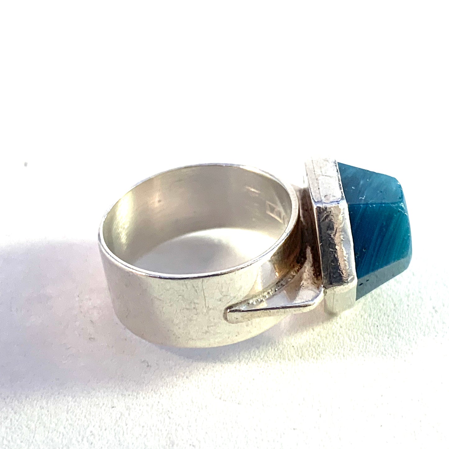 Victor Janson, Sweden 1965 Sterling Silver Bergslagen-stone Ring.