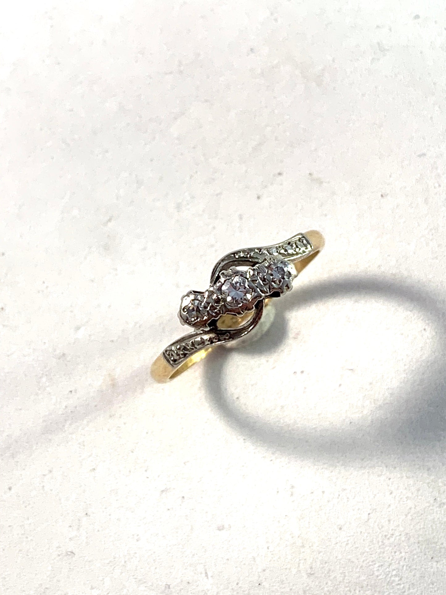 Art Nouveau c year 1900 18k Gold Platinum Diamond Ring.