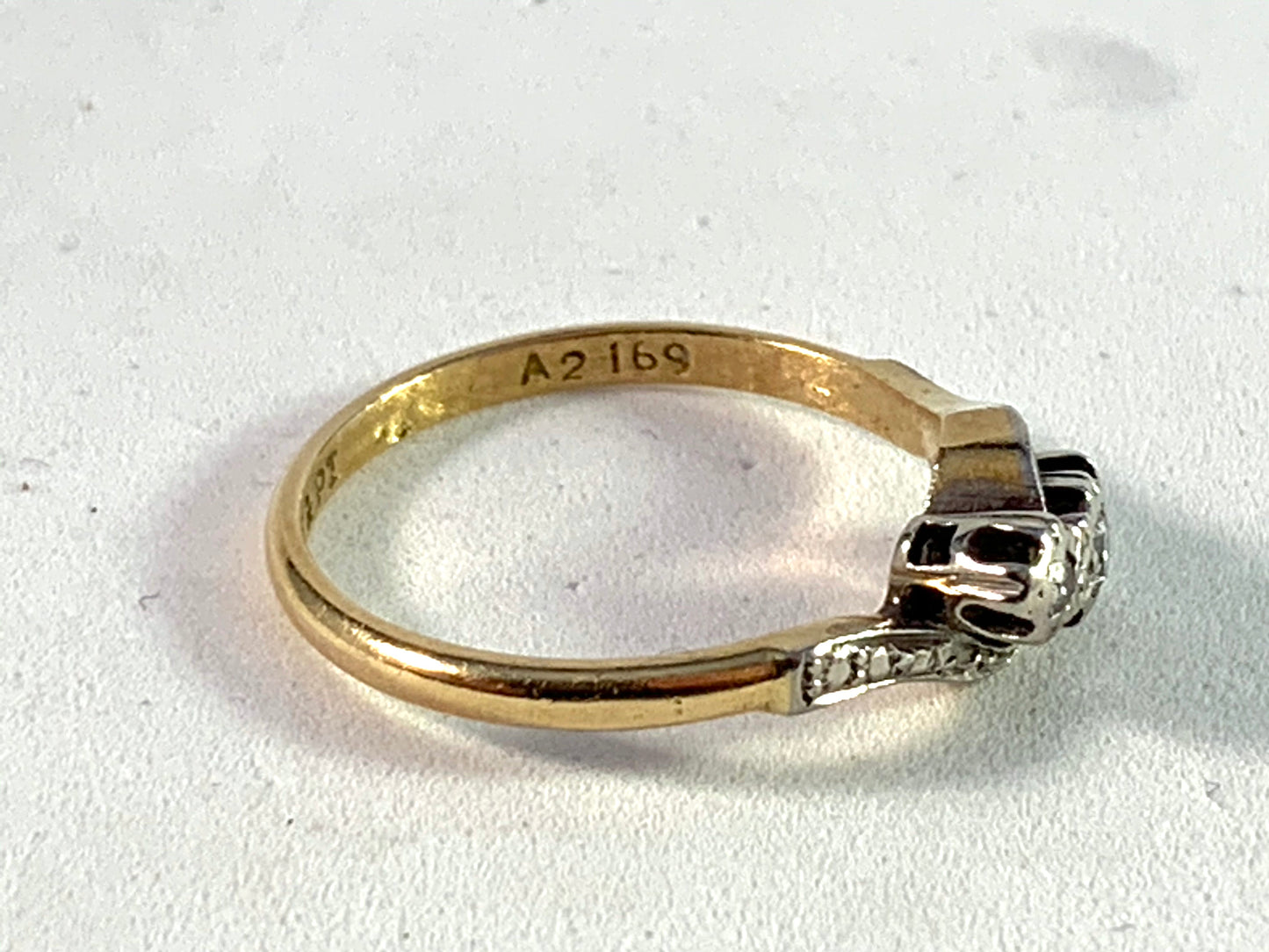 Art Nouveau c year 1900 18k Gold Platinum Diamond Ring.