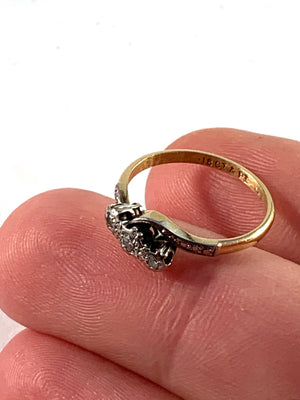 Art Nouveau c year 1900 18k Gold Platinum Diamond Ring.