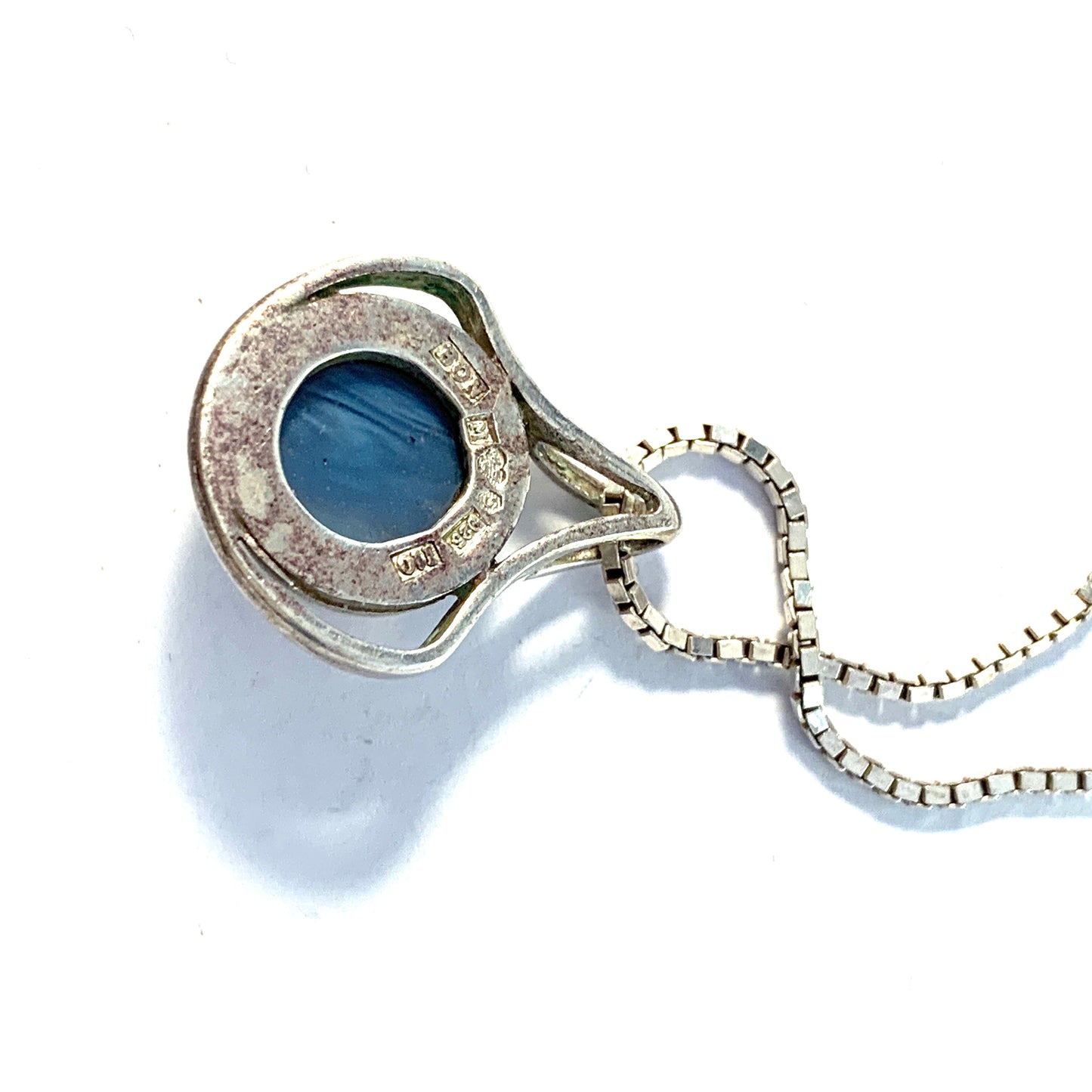 Nordström, Sweden. Vintage Sterling Silver Bergslagen-stone Pendant Necklace.