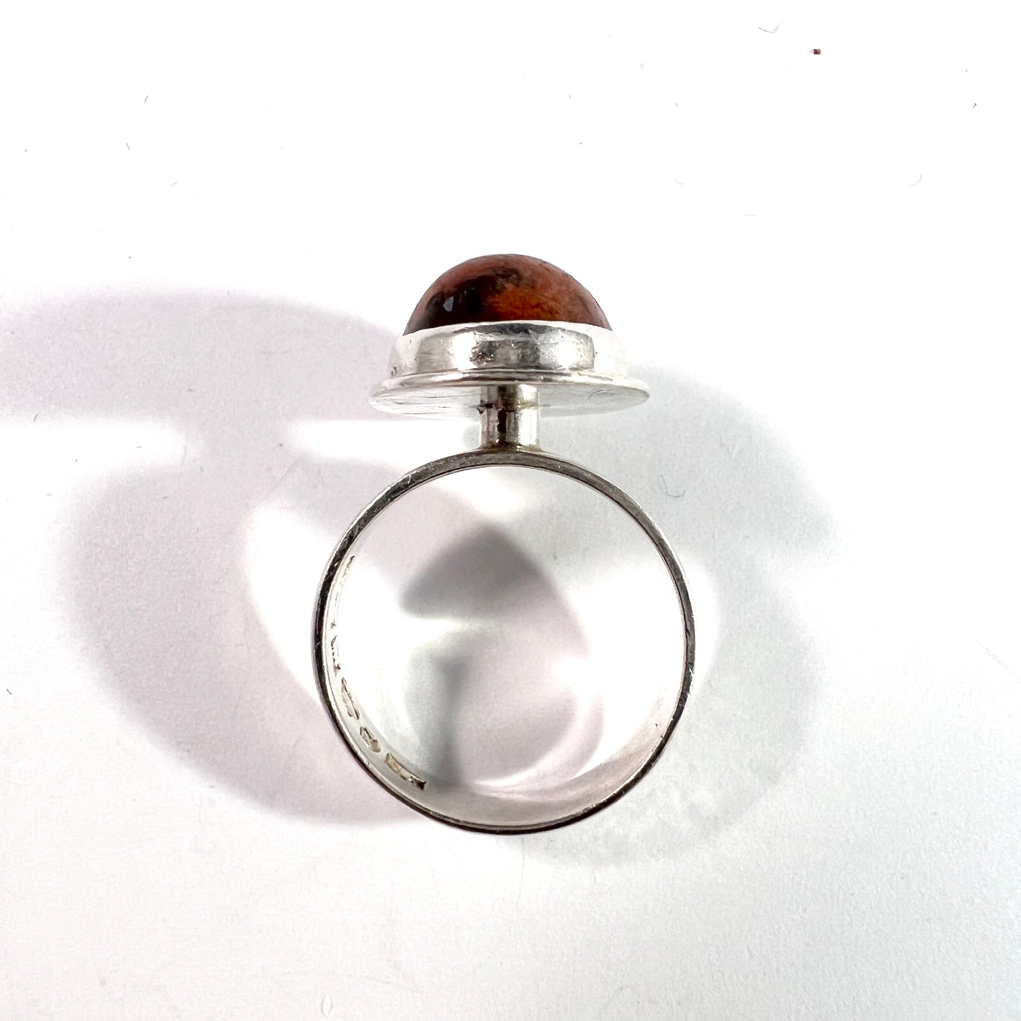 Eric G Andersson, Sweden 1968. Vintage Sterling Silver Rhodonite Ring.