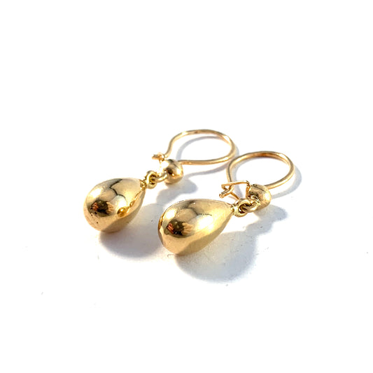 Guldvaruhuset, Sweden 1956. Vintage 18k Gold Drop Earrings.