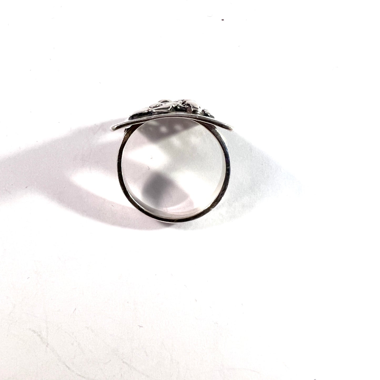 Poznan, Poland Vintage Modernist Solid Silver Ring.