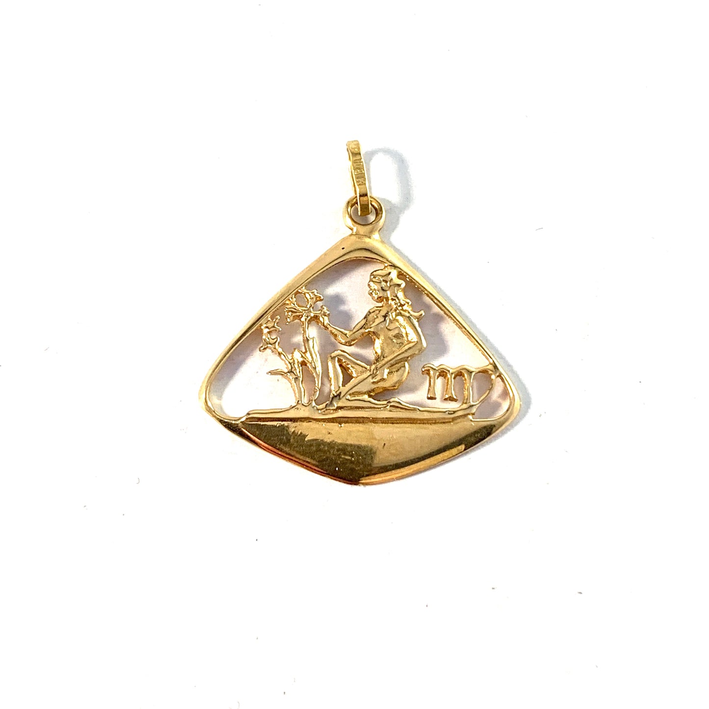 Alton, Sweden 1970s. Vintage 18k Gold Virgo Zodiac Pendant.