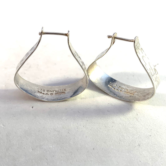 Alton, Sweden 1975 Sterling Silver Modernist Earrings.