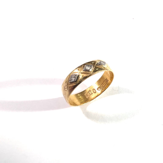 KE Berg Sweden 1890s. Antique 23k Gold Paste Wedding Band Ring.