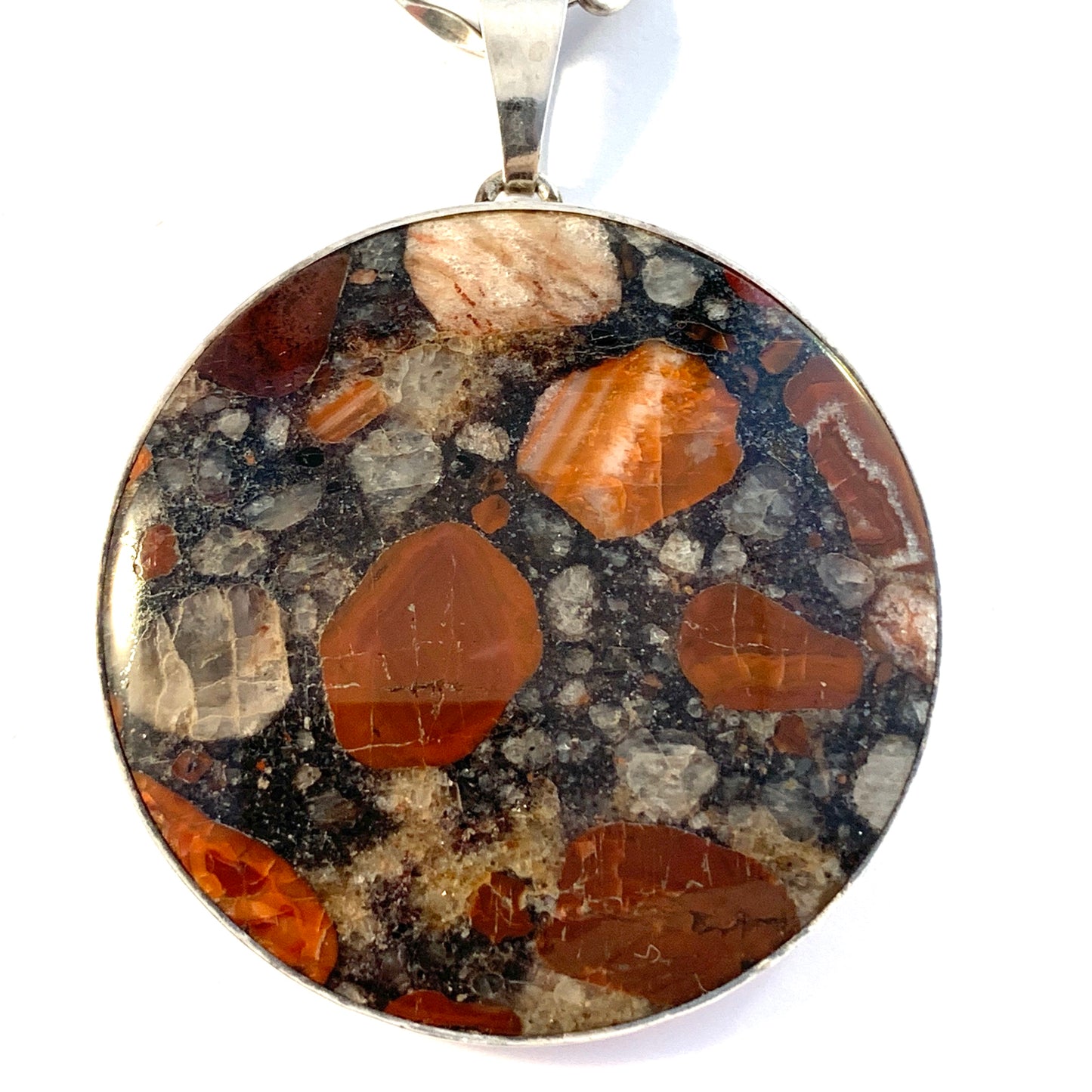 Stenlya, Sweden 1972. Sterling Silver Hardstone Pendant Necklace