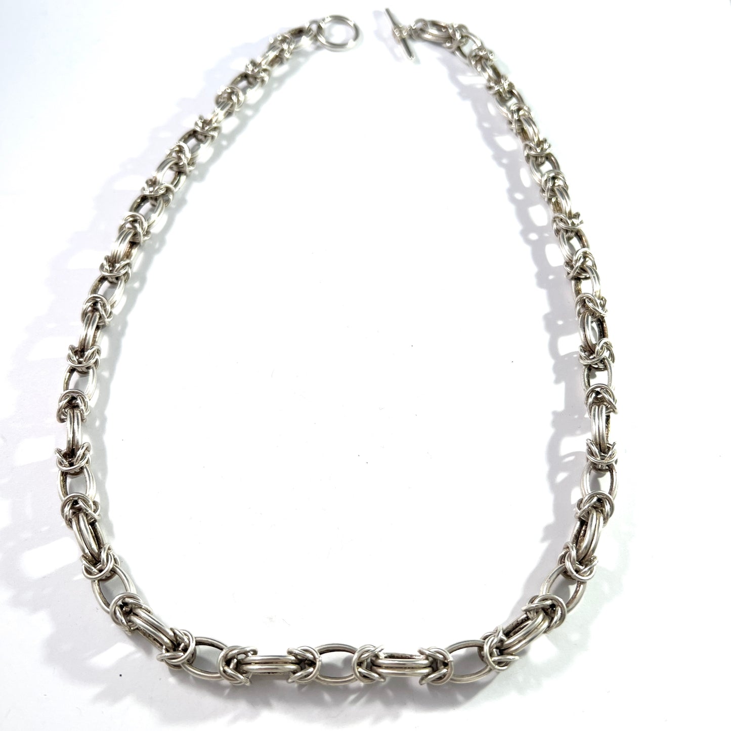 Vintage Chunky Sterling Silver Unisex Necklace.