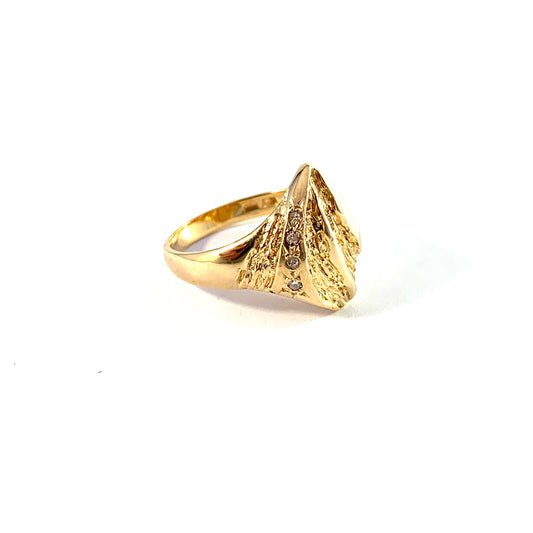 Bengt Hallberg, Sweden. Vintage 18k Gold Diamond Ring.