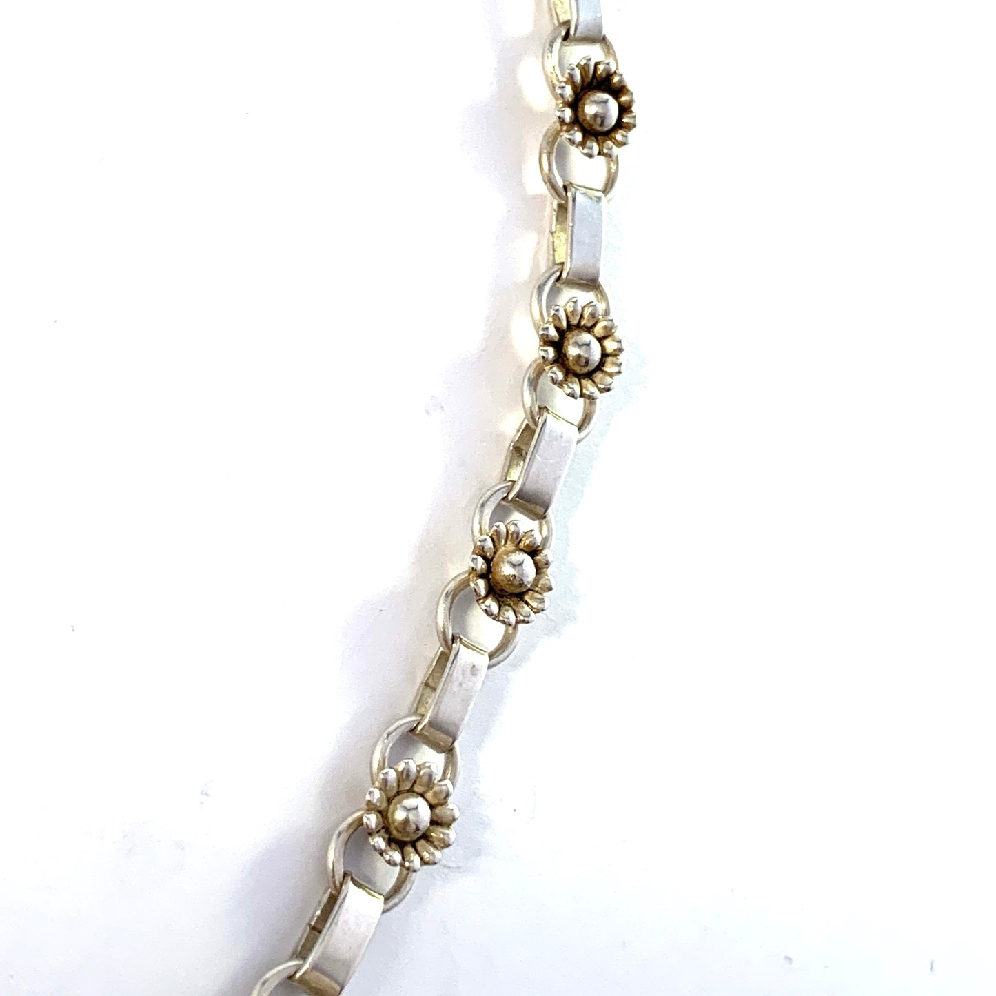 Herman Siersbøl Denmark 1950-60s. Solid Silver Flower Necklace.