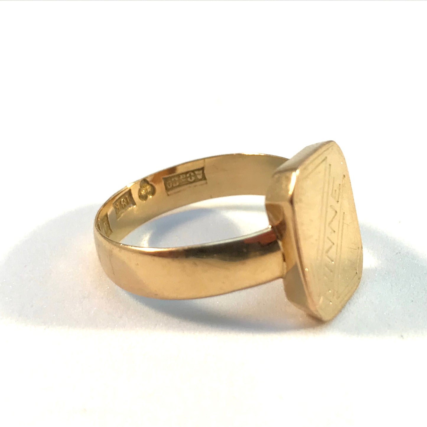 AC&Co, Sweden year 1917 Antique 18k Gold Memory Ring