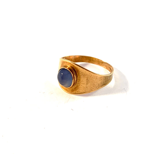 Ceson, Sweden year 1961. Vintage 18k Gold Chalcedony Ring.