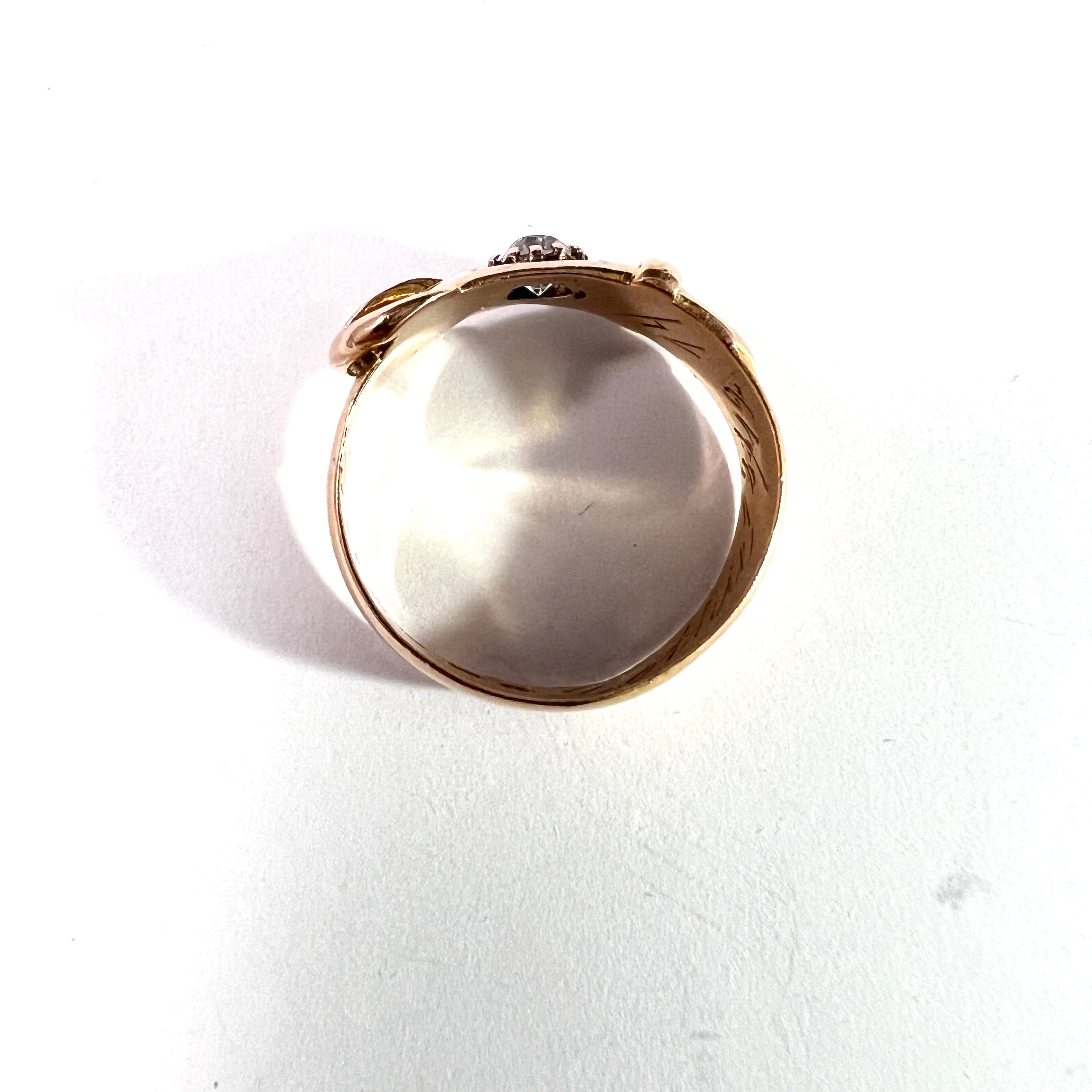 Birmingham 1893. Antique Victorian 18k Gold Paste Buckle Ring.