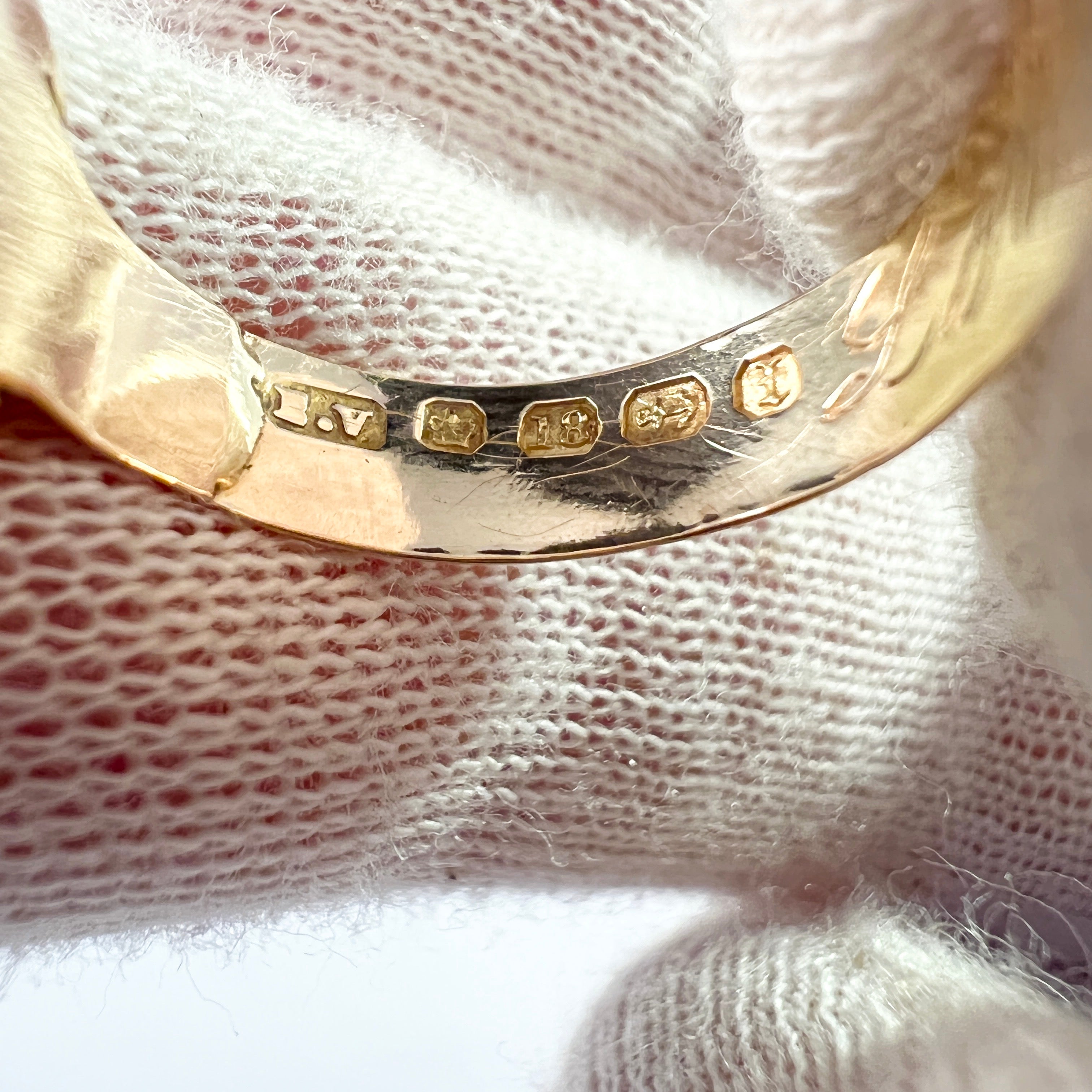 Birmingham 1893. Antique Victorian 18k Gold Paste Buckle Ring.