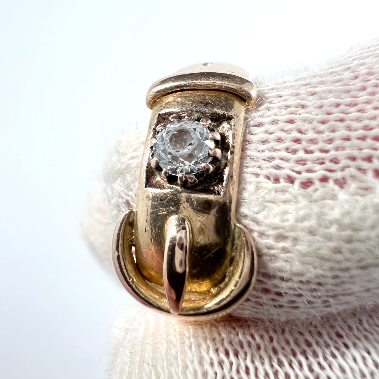 Birmingham 1893. Antique Victorian 18k Gold Paste Buckle Ring.