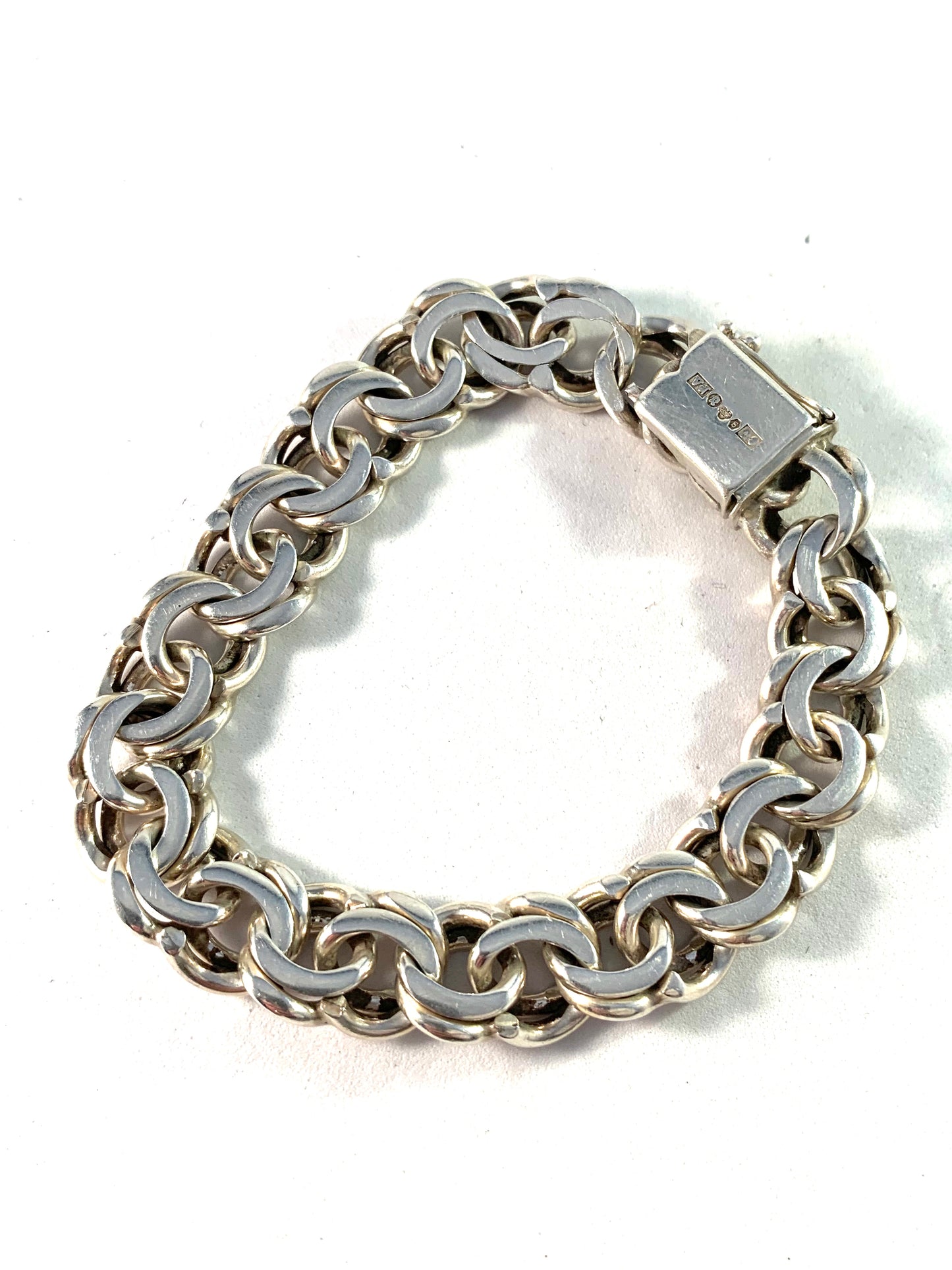 Victor Janson, Sweden 1966 Vintage Sterling Silver Bismark Unisex Bracelet. 1.79oz