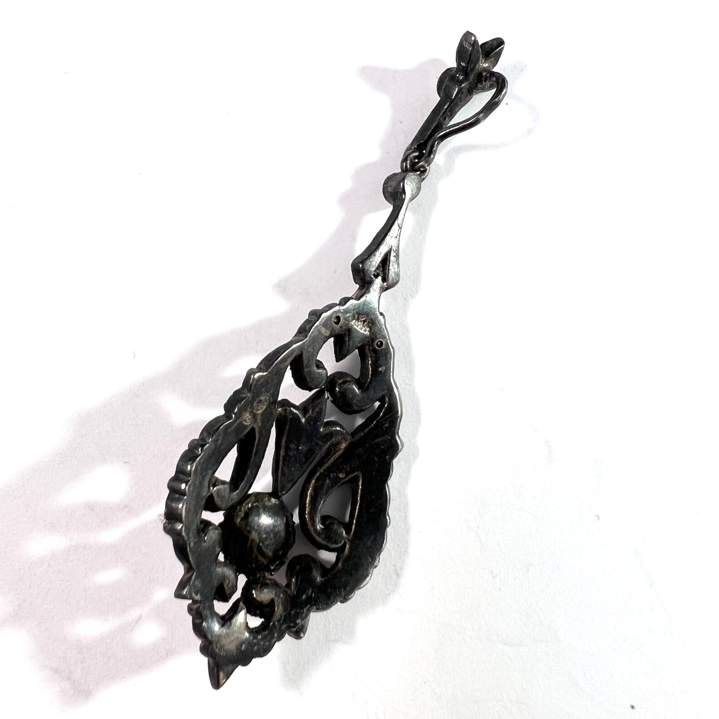 Sweden. Vintage c 1930s Solid Silver Paste Stone Pendant.