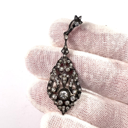 Sweden. Vintage c 1930s Solid Silver Paste Stone Pendant.