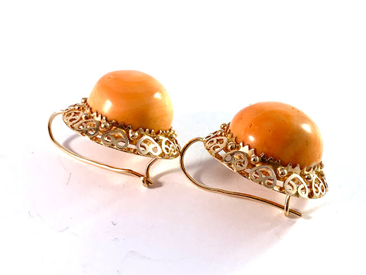 Eastern Mediterranean 1950-60s, Mid Century 18k Gold Bold Earrings. 32.4gram