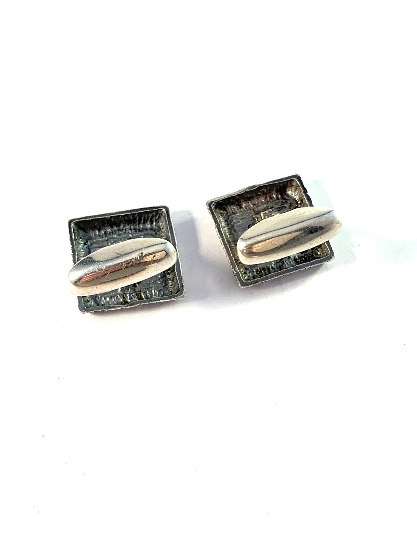 Martti Viikinniemi, Finland year 1970. Solid 830 Silver Modernist Cufflinks.