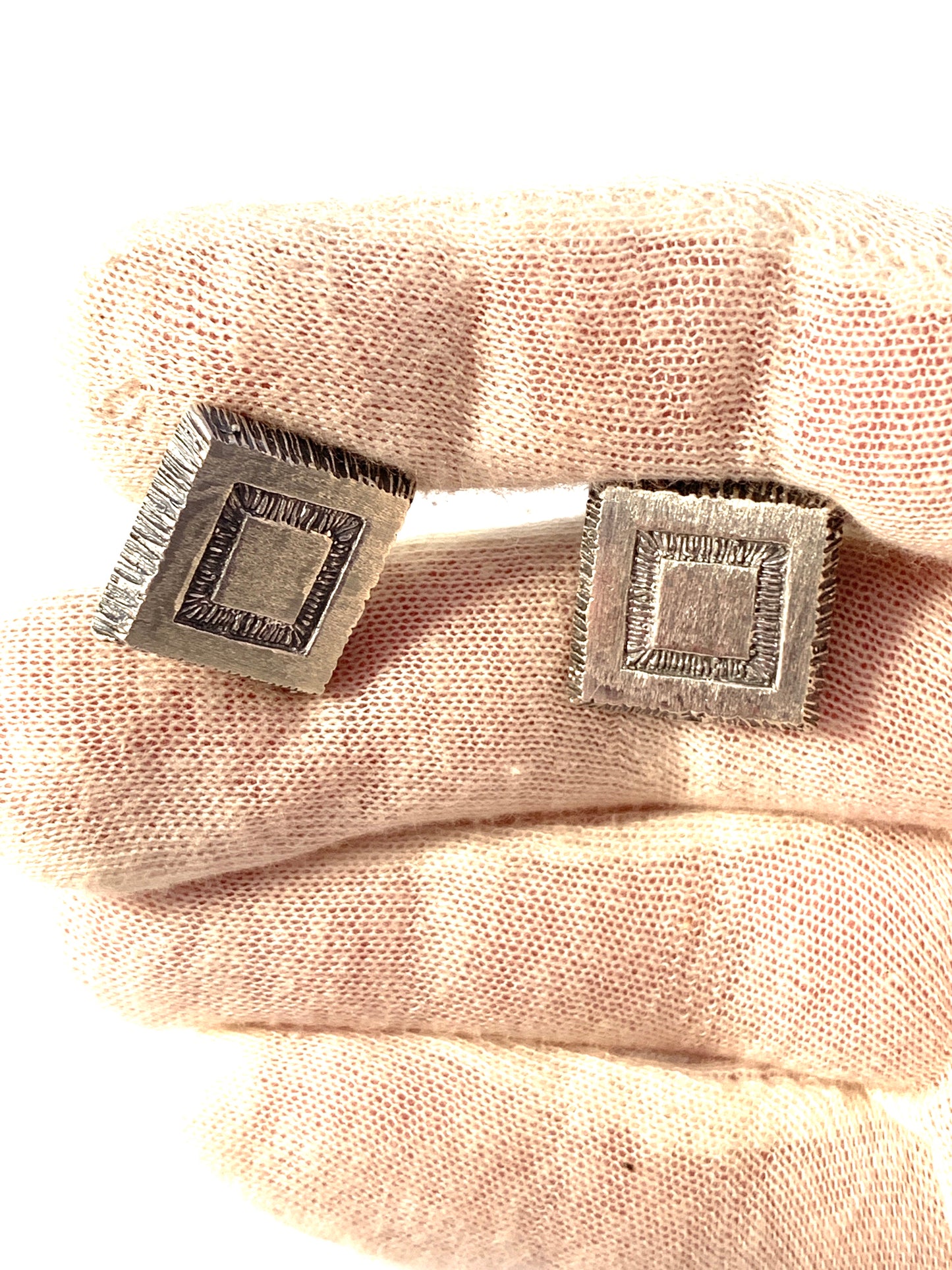 Martti Viikinniemi, Finland year 1970. Solid 830 Silver Modernist Cufflinks.