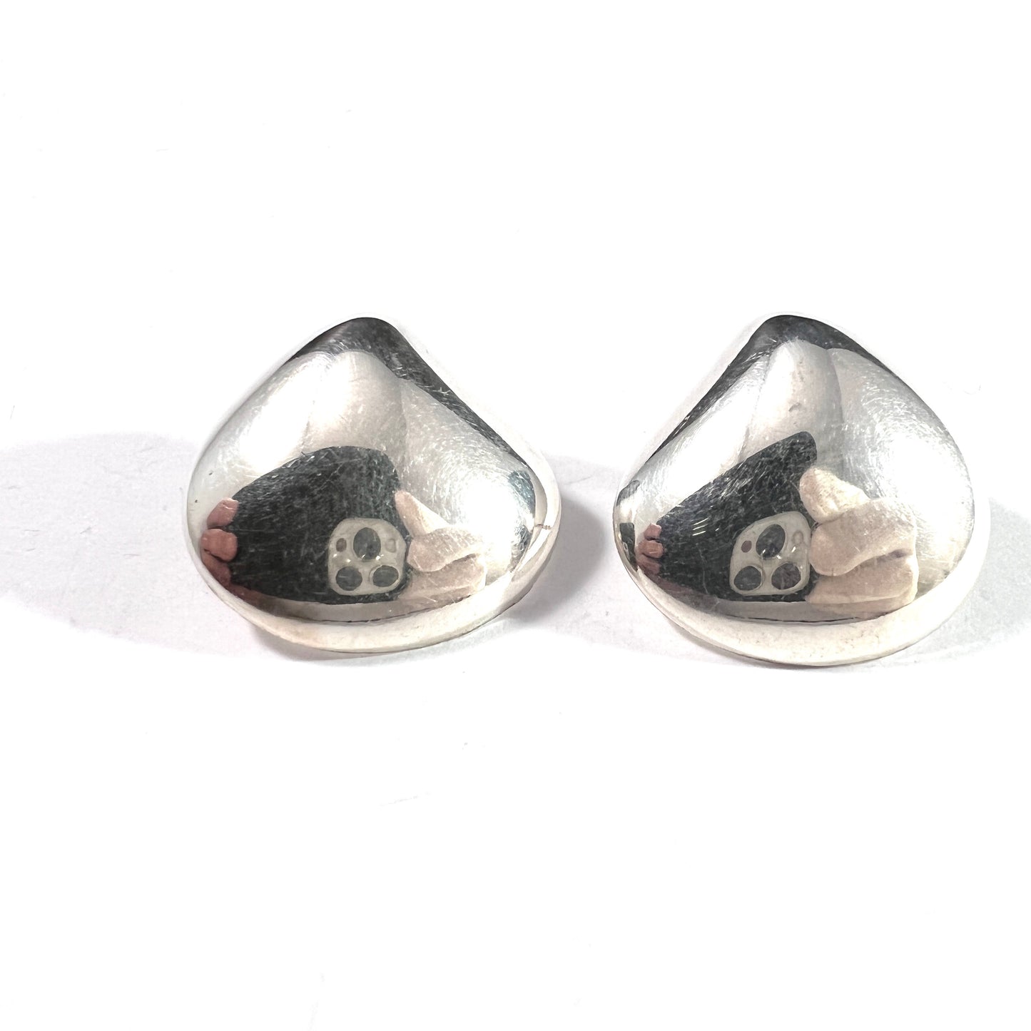 BREV for Uno A Erre, Italy 1970-80s. Sterling Silver Earrings.