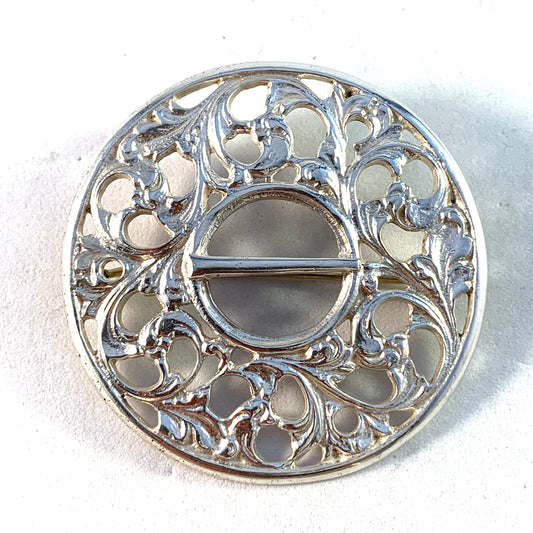 H. C. Østrem, Norway early 1900s Art Nouveau Solid 830 Silver Brooch.