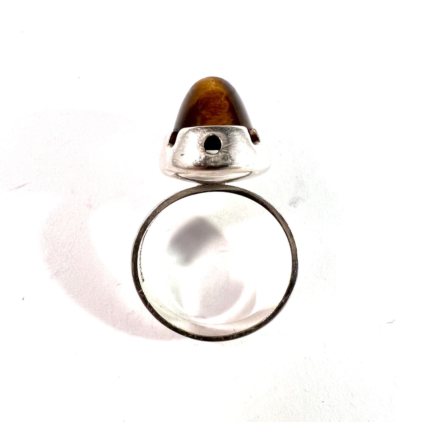 Martti Viikinniemi, Finland 1967. Vintage Solid Silver Tiger's Eye Ring.