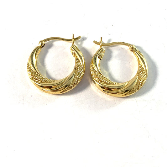 GFAB, Sweden 1970-80s. Vintage 18k Gold Earrings.