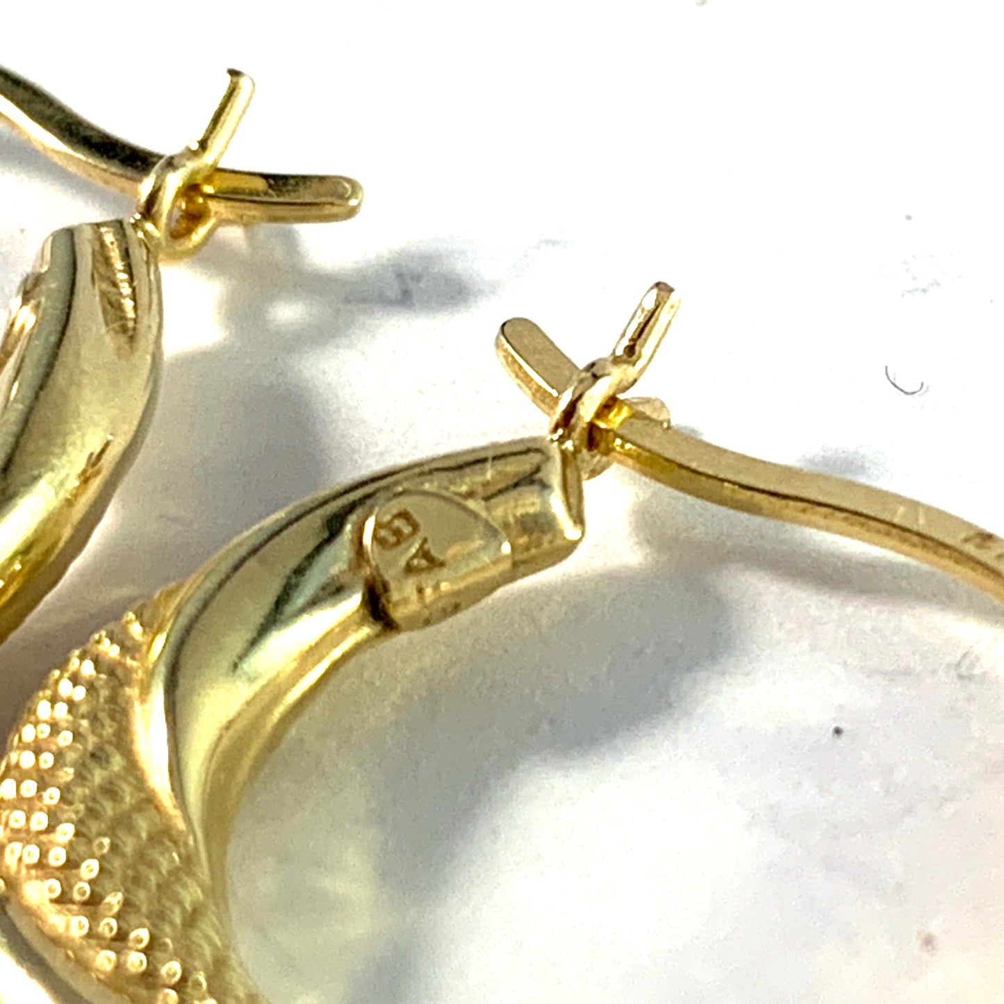 GFAB, Sweden 1970-80s. Vintage 18k Gold Earrings.