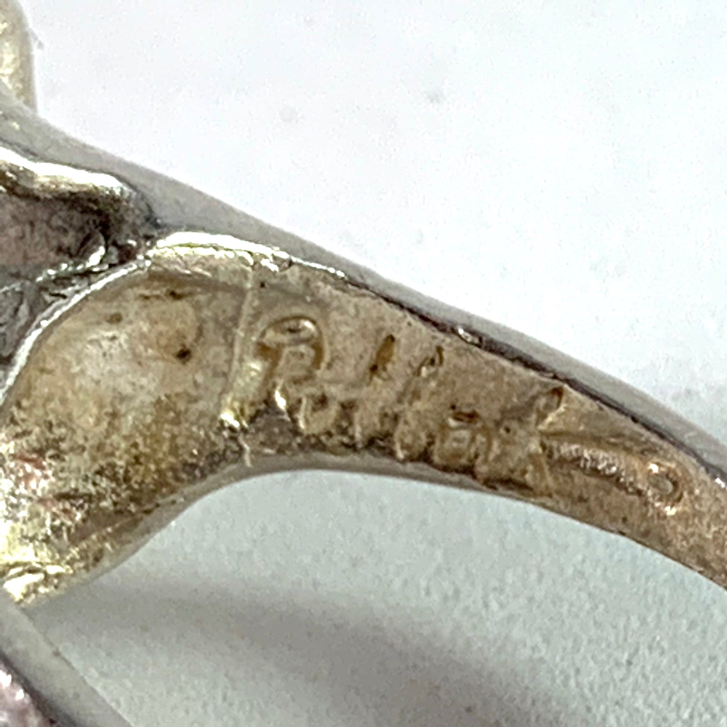 Robbert, Sweden 1970s Vintage Sterling Silver Culture Pearl Ring. Signed.