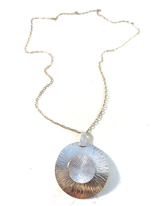 Atelje Stigbert for Waldemar Jonsson, Sweden 1972 Large Modernist Pendant Necklace. Signed.