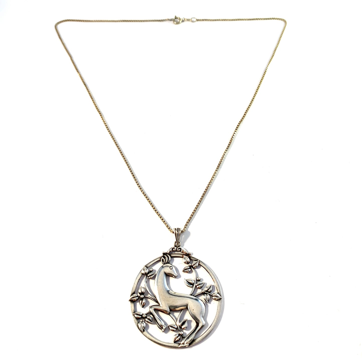 G Dahlgren, Sweden 1940s. Sterling Silver Pendant Necklace.
