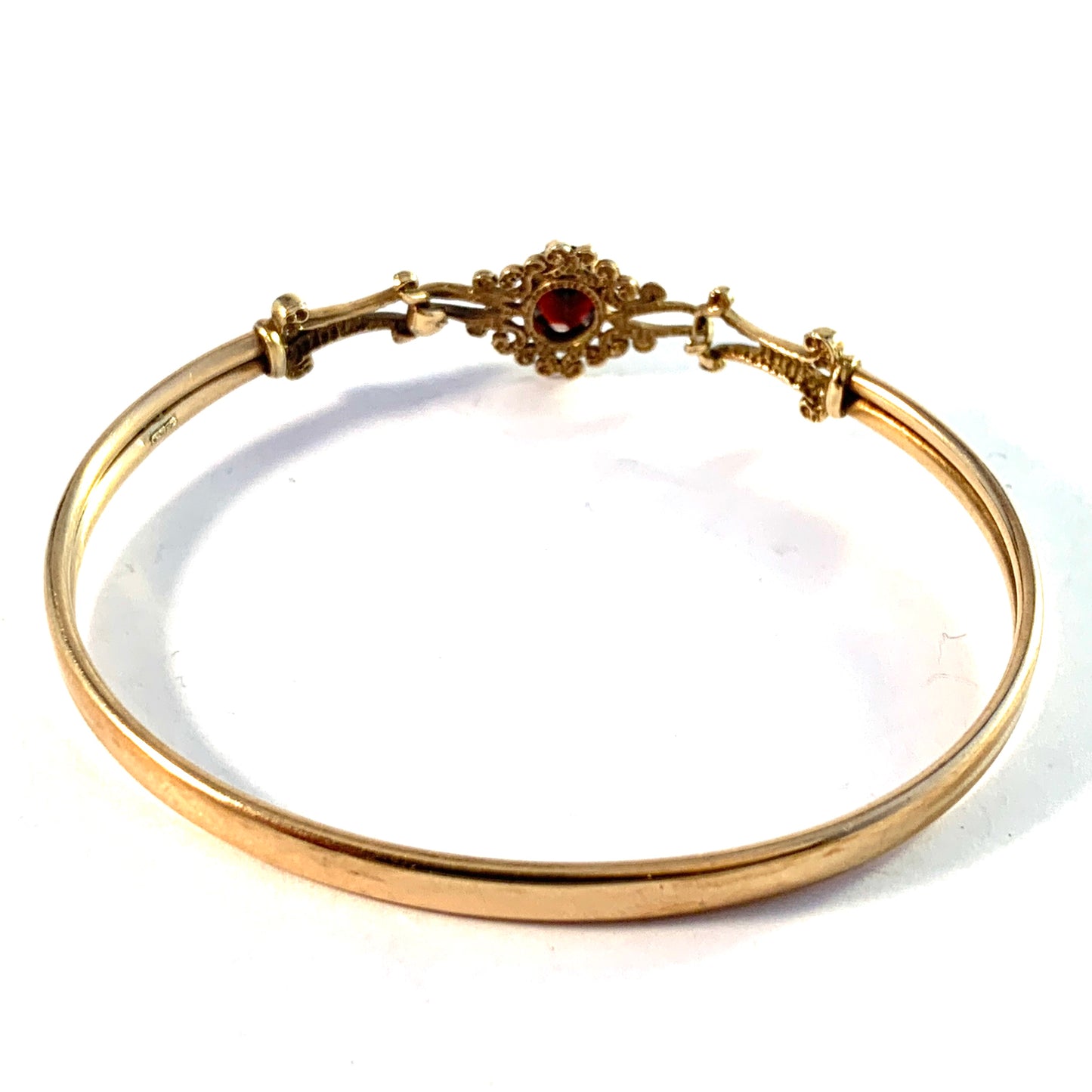 Edwardian Antique 9k Gold Garnet Bracelet.