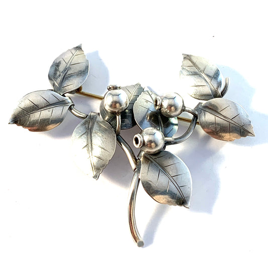 Gertrud Engel, for A Michelsen 1948. Sterling Silver Lingonberry Brooch