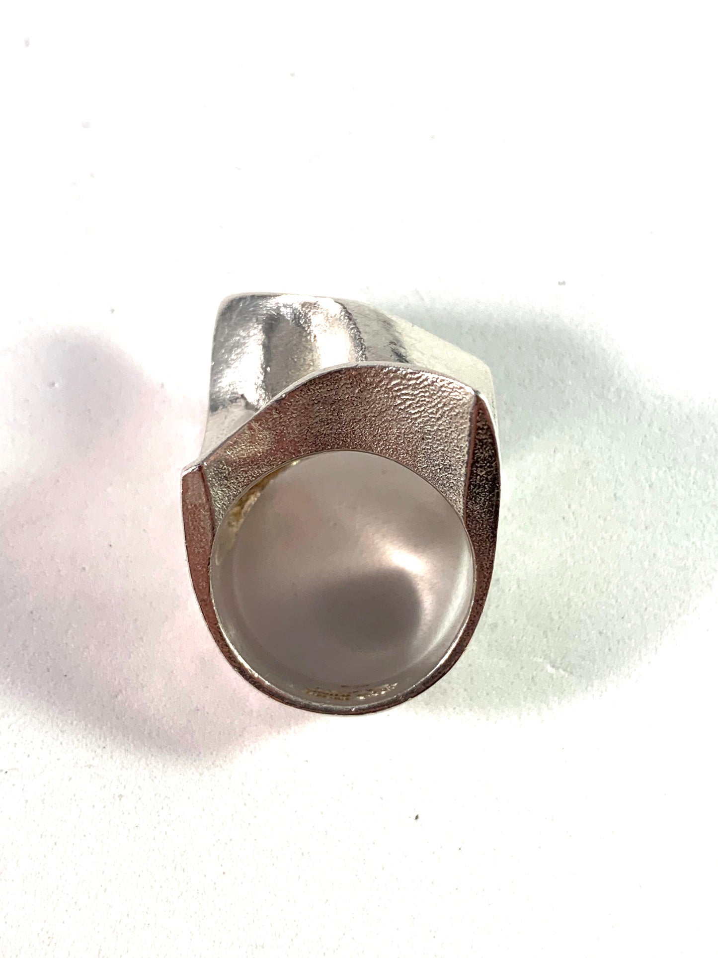 Bjorn Weckstrom for Lapponia Finland 1973 Bold Sterling Silver Ring. Design: Carina