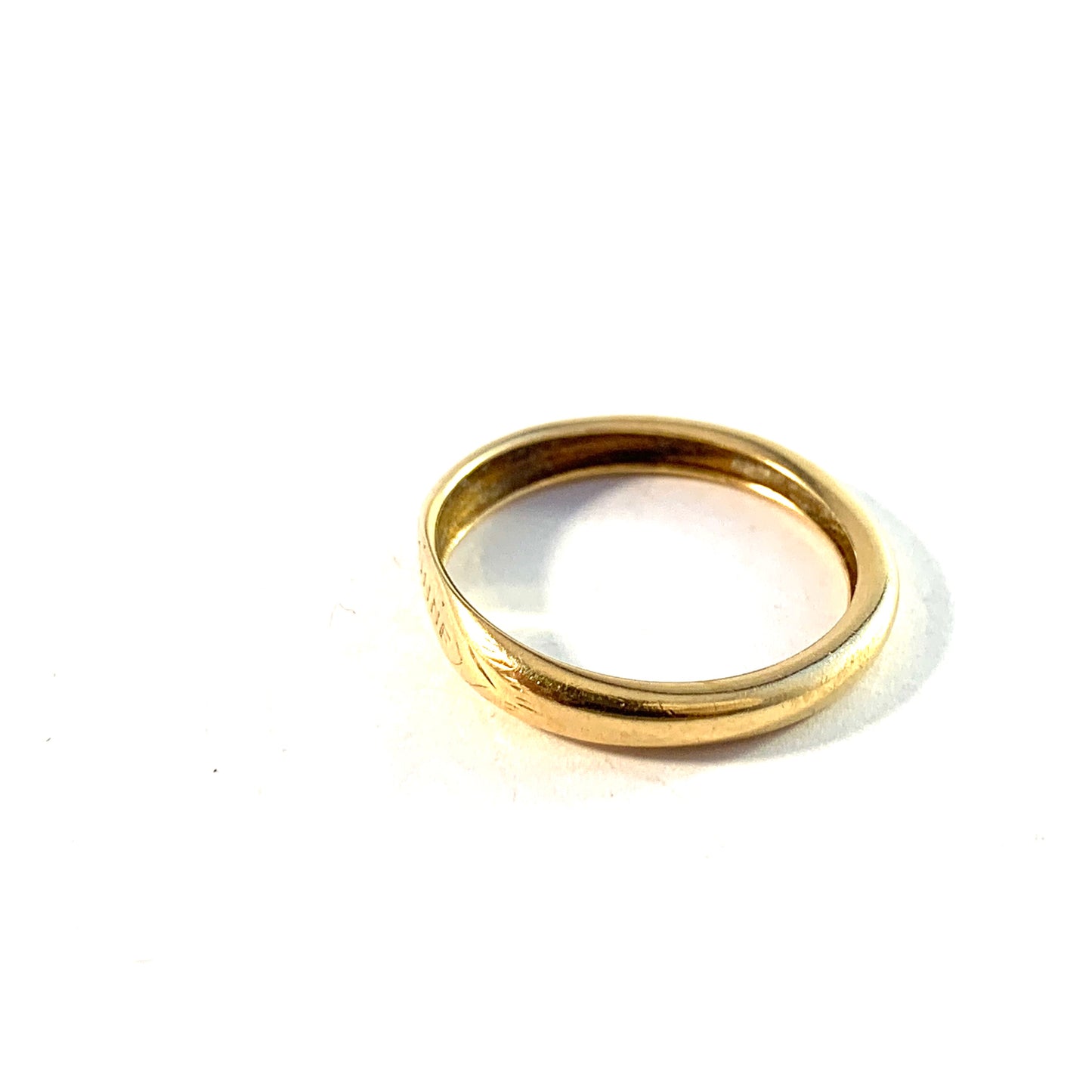 Sweden Antique Victorian 18k Gold Memory Posy Ring.