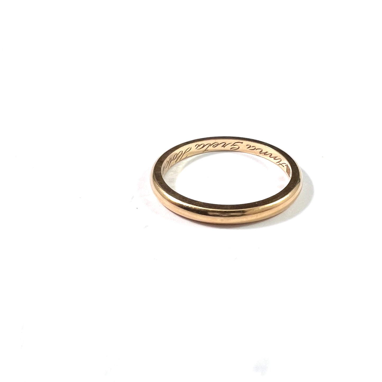 Nordiska Juvelaktiebolaget, Sweden 1952. Vintage 18k Gold Wedding Band Ring.