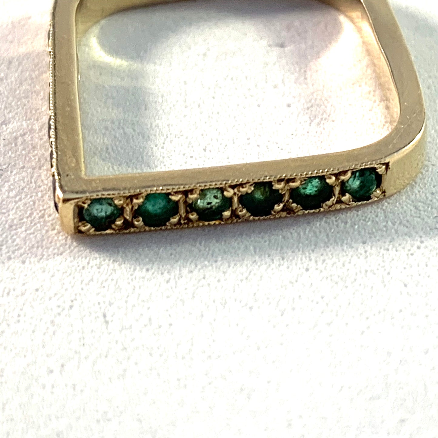 Vintage 14k Gold Emerald Sapphire Ring.