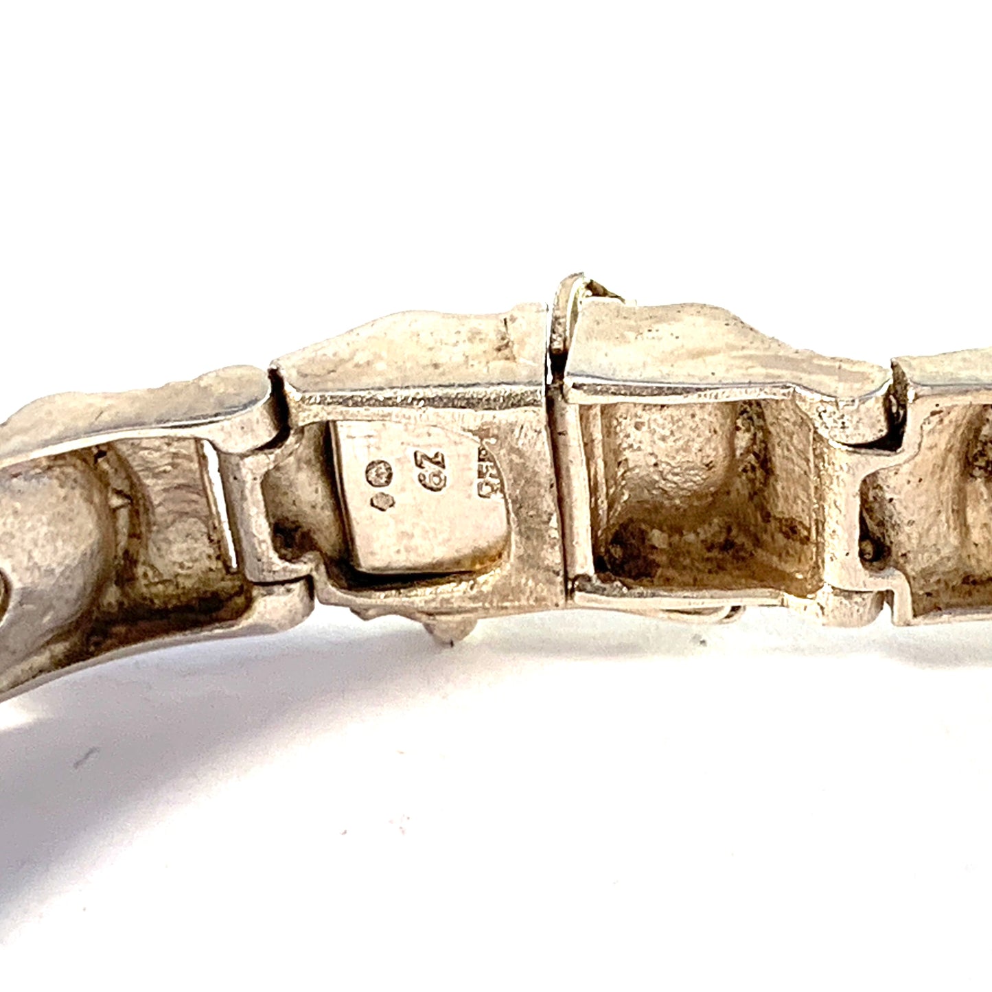 Örneus, Stockholm 1972 Solid 830 Silver Rock Crystal Bracelet.