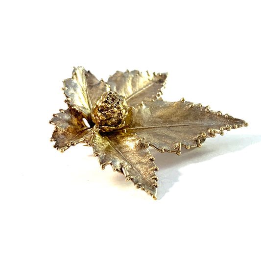 Flora Danica, Denmark 1963-74. Gilt Sterling Silver Brooch.