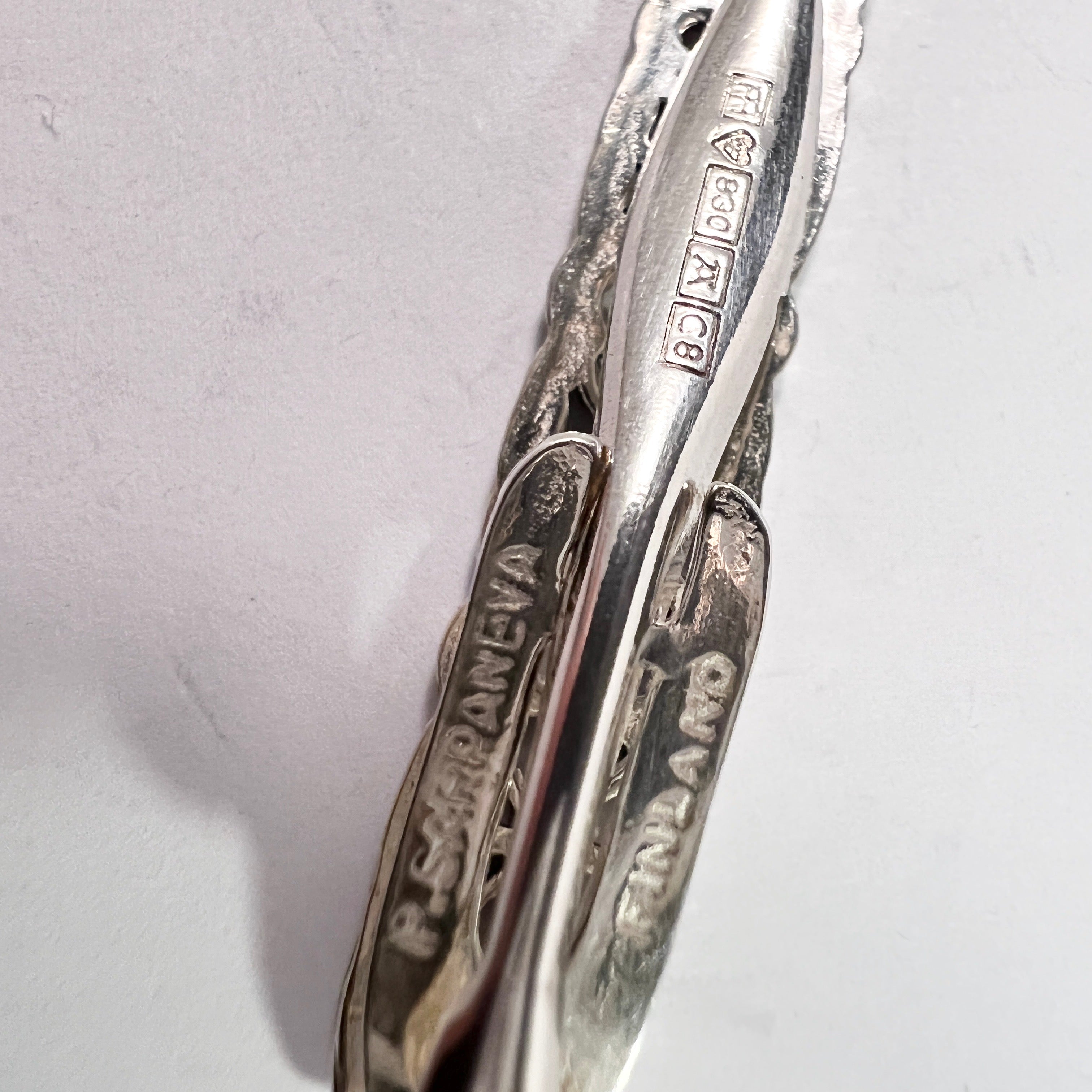 Pentti Sarpaneva for Turun Hopea Finland 1980 Vintage Silver Tie