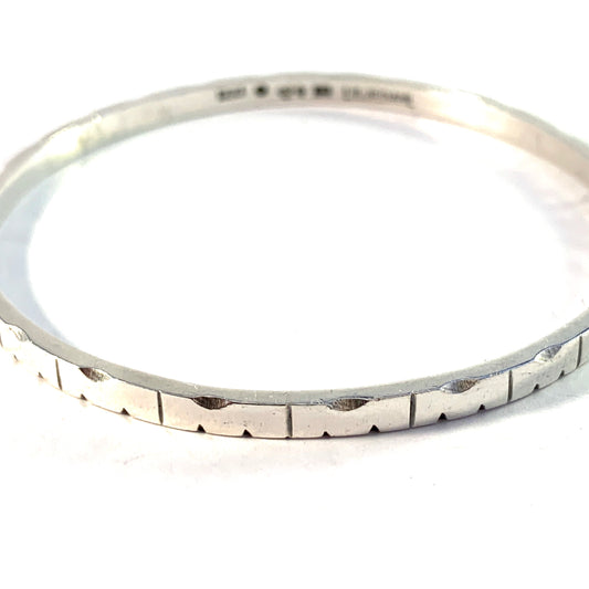 Liljedahl, Stockholm year 1956. Mid Century Modern Sterling Silver Bangle Bracelet. Signed