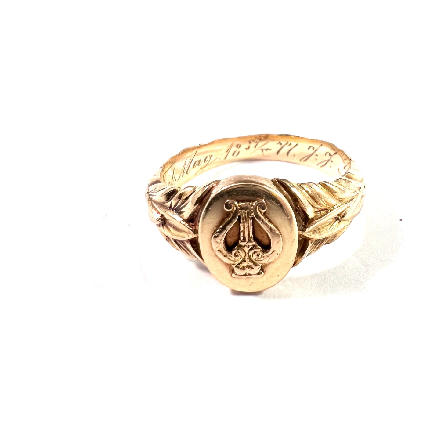 Roland Mellin, Finland year 1860. Antique Victorian 18k Gold Ring.